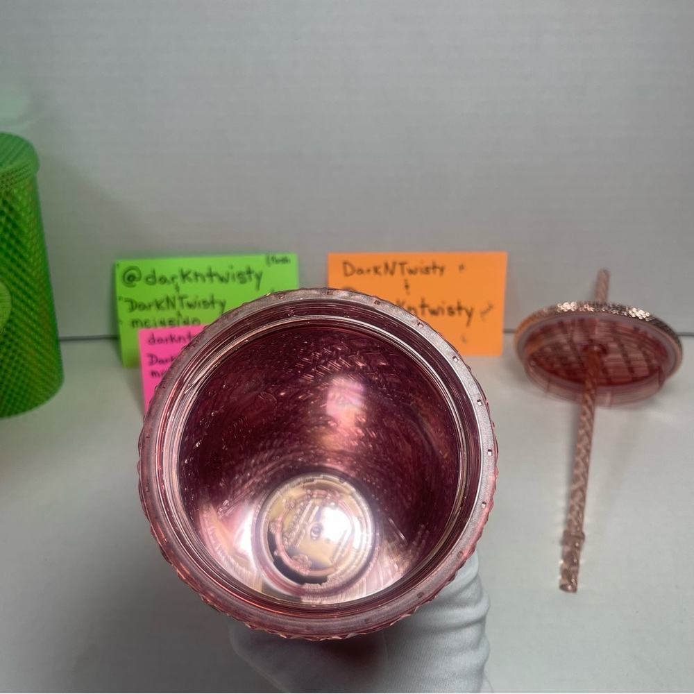 BNWT 1 STARBUCKS 2023 ROSE GOLD JEWELED 16 OZ TUMBLER COLD CUP - Picture 7 of 15